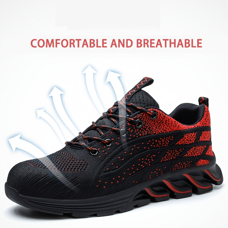 Botas de Trabajo Hombre: Antideslizantes, Antipunción y Resistentes a Golpes. Calzado Industrial Negro Transpirable.