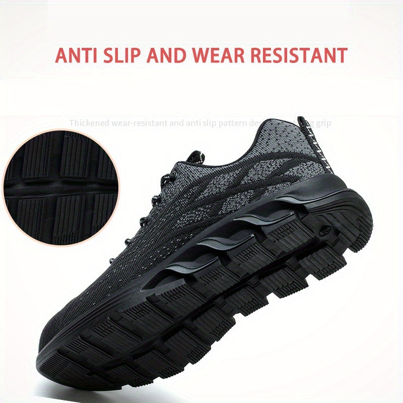 Botas de Trabajo Hombre: Antideslizantes, Antipunción y Resistentes a Golpes. Calzado Industrial Negro Transpirable.