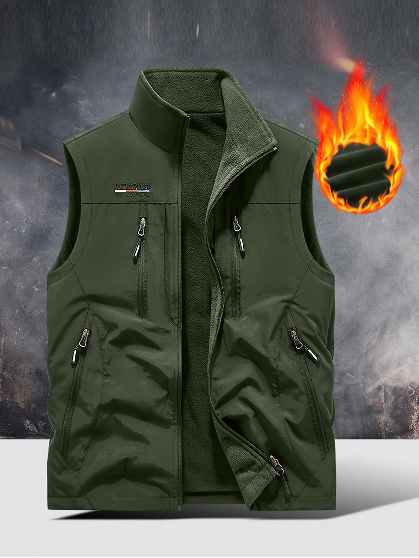 Chaleco Reversible Heavy-Duty para Hombre | Multibolsillos y Cuello Alto.