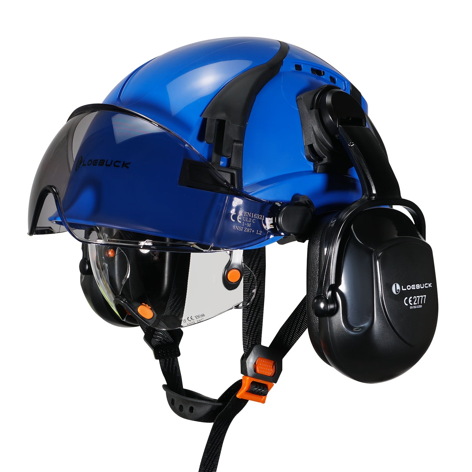 Casco de Seguridad ABS LOEBUCK | Visor, Gafas y Orejeras Integradas.