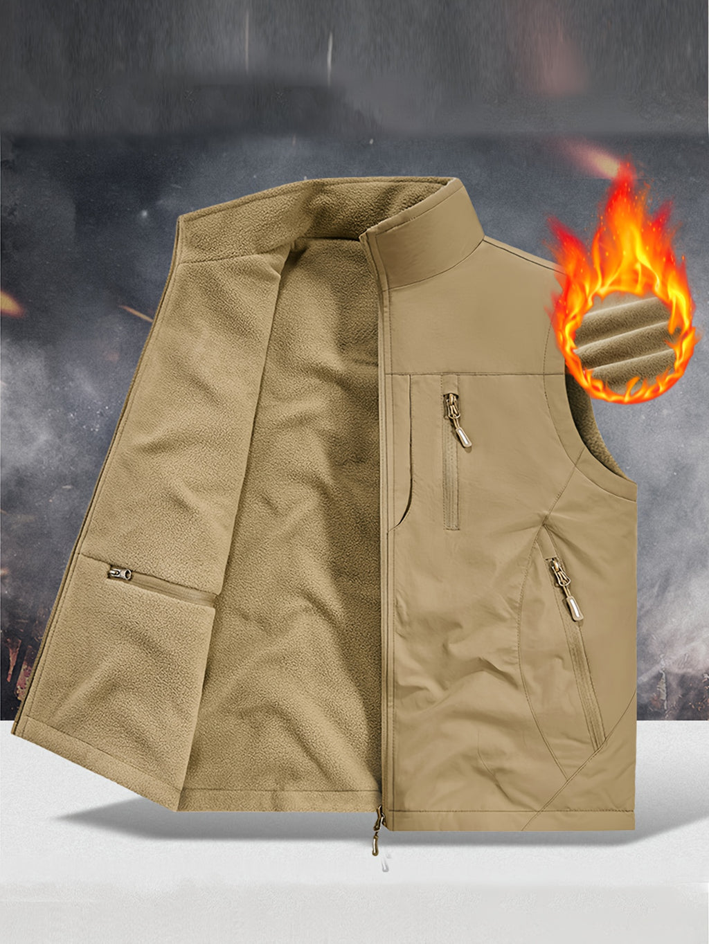 Chaleco Reversible Heavy-Duty para Hombre | Multibolsillos y Cuello Alto.