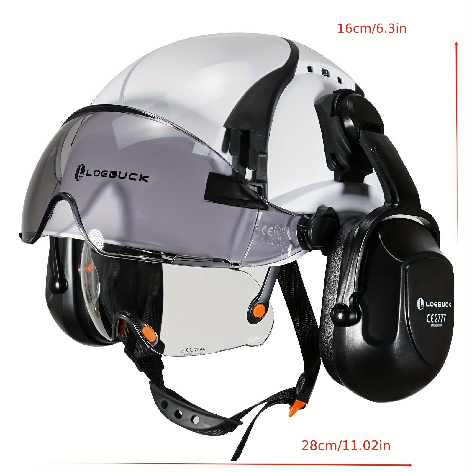 Casco de Seguridad ABS LOEBUCK | Visor, Gafas y Orejeras Integradas.