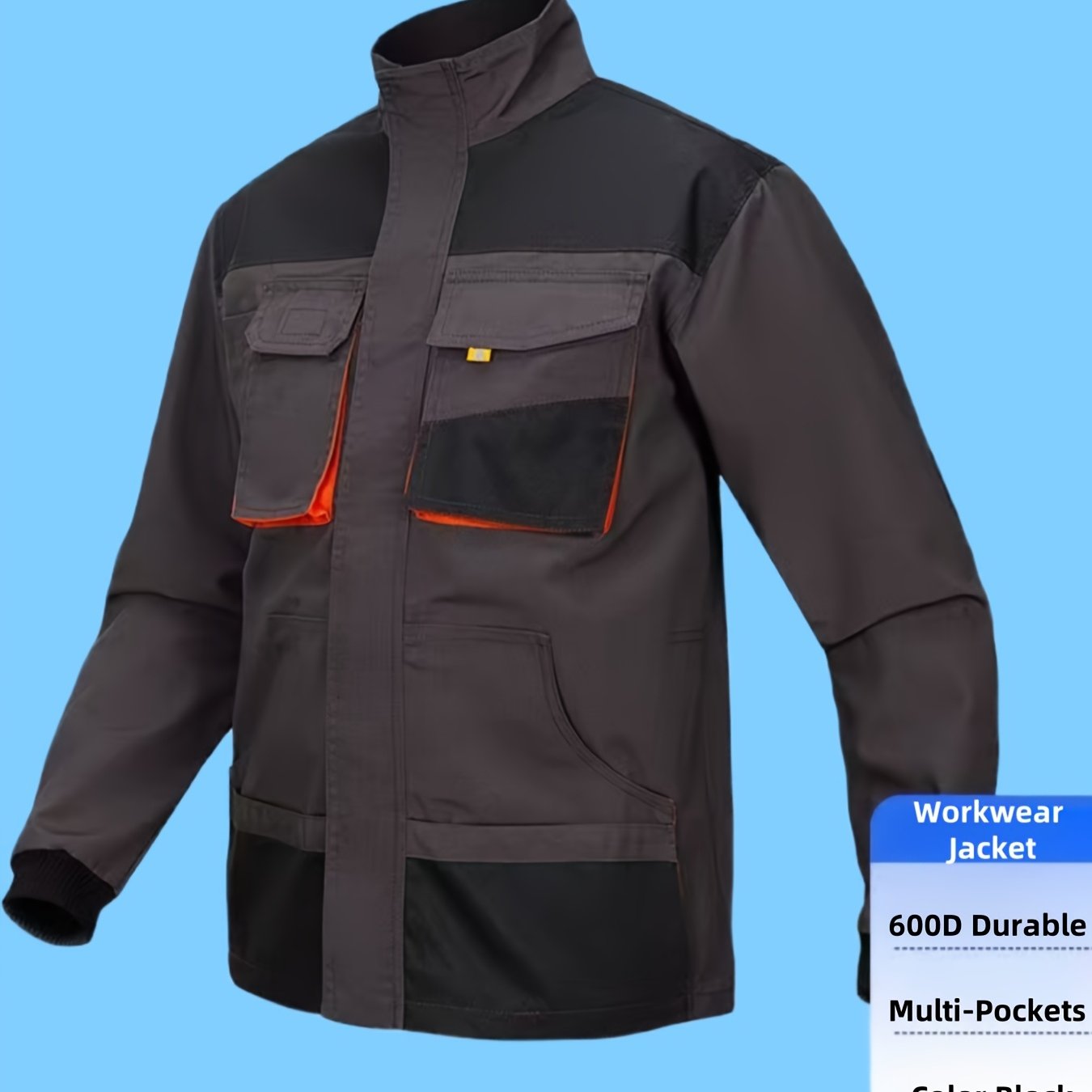 Chaqueta Trabajo Reforzada Gruesa | Cuello Convertible y Multibolsillos.