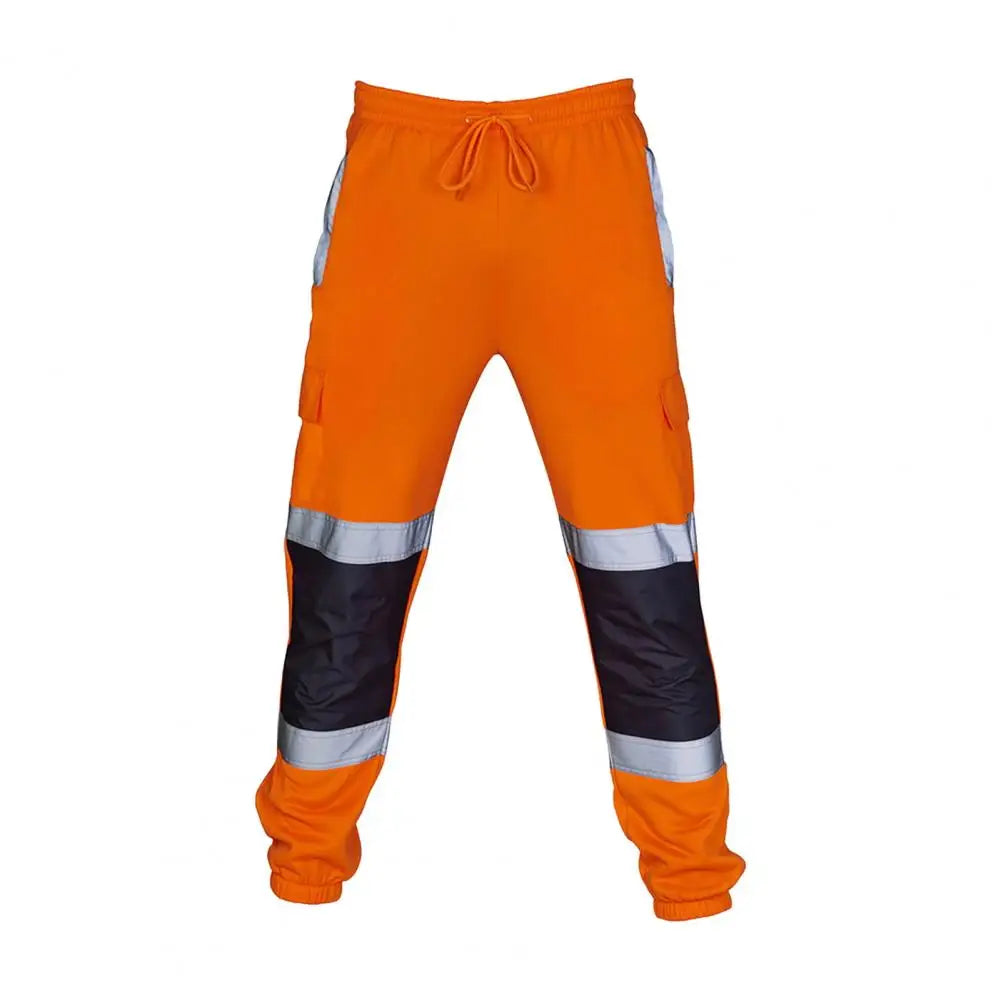 Pantalón de Trabajo Casual de Alta Visibilidad para Hombre – Diseño Splicing, Ideal para Carretera y Exteriores.