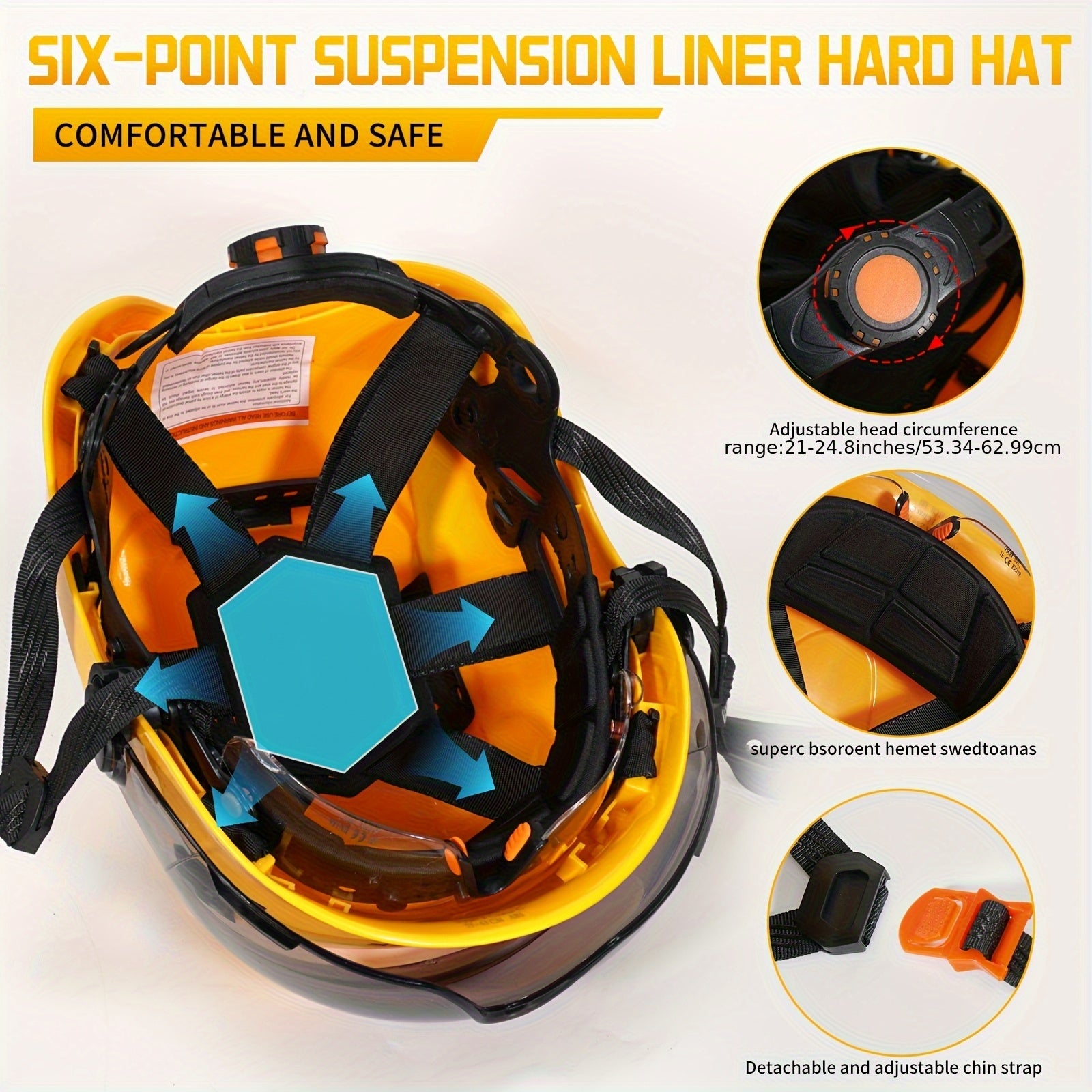 Casco de Seguridad ABS LOEBUCK | Visor, Gafas y Orejeras Integradas.