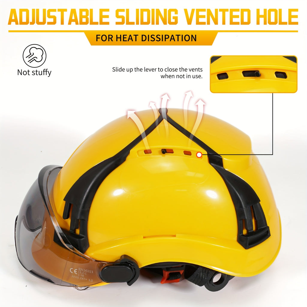 Casco de Seguridad ABS LOEBUCK | Visor, Gafas y Orejeras Integradas.