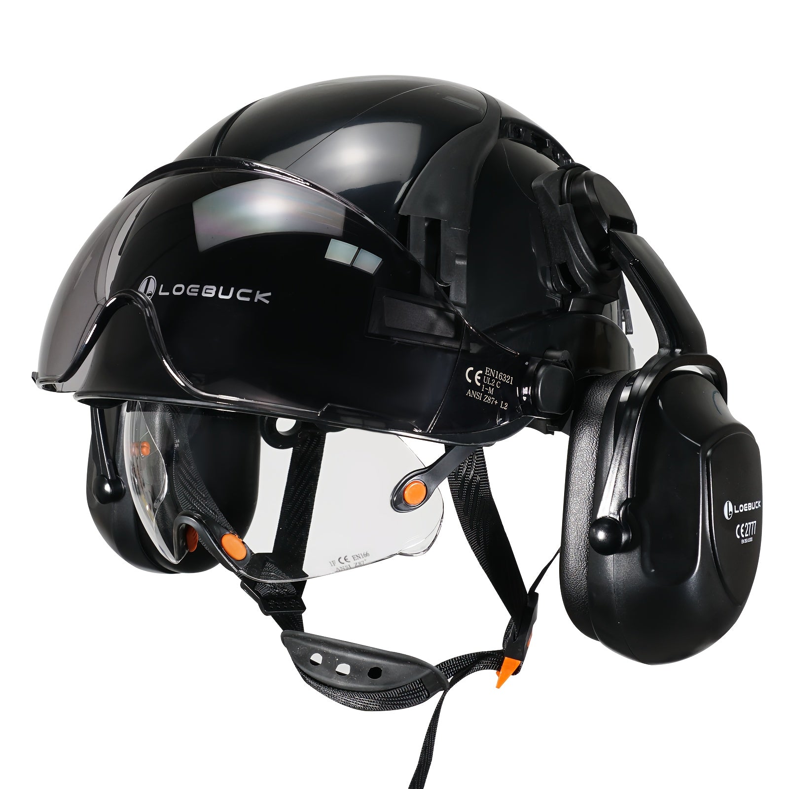Casco de Seguridad ABS LOEBUCK | Visor, Gafas y Orejeras Integradas.