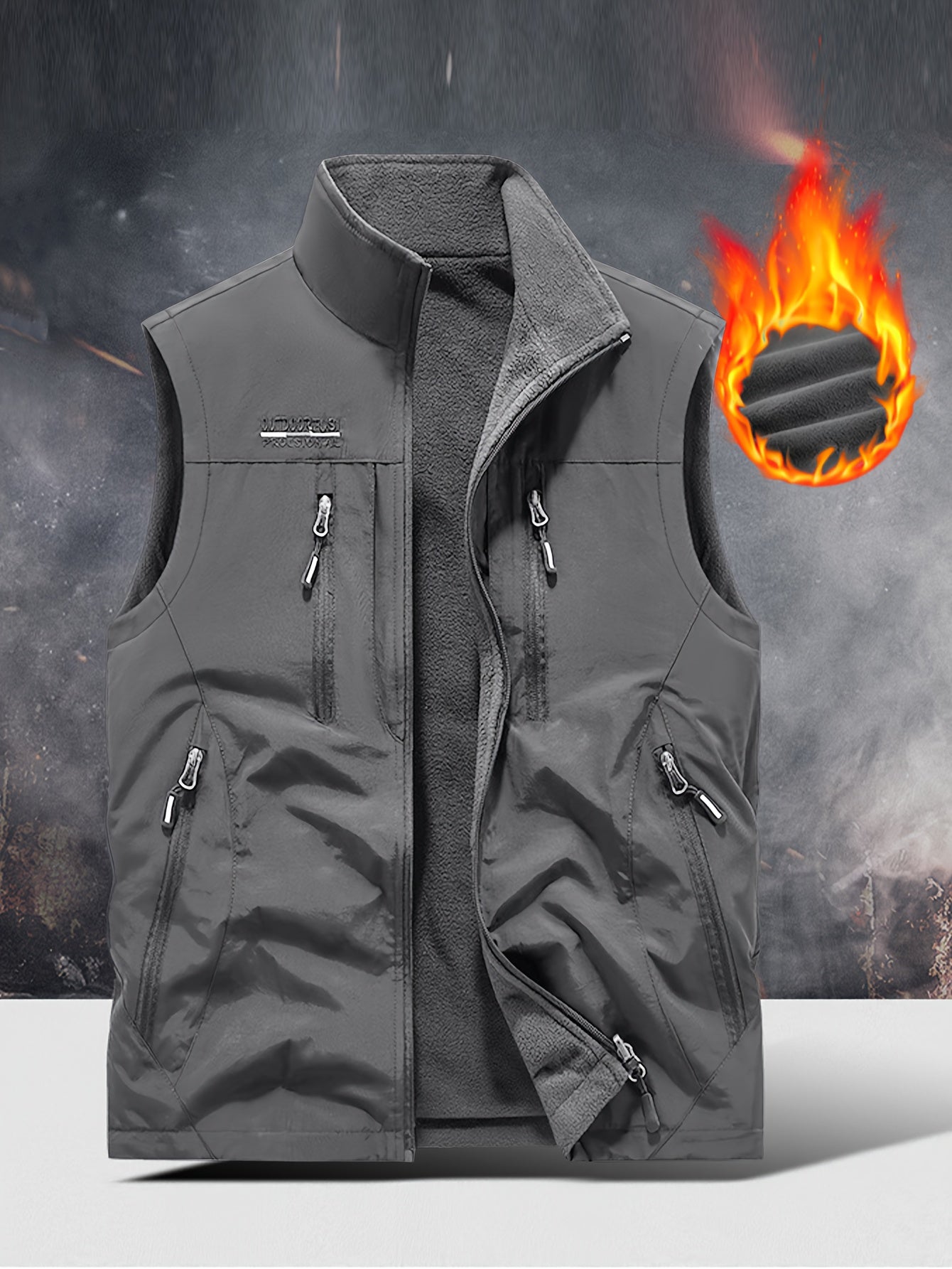 Chaleco Reversible Heavy-Duty para Hombre | Multibolsillos y Cuello Alto.