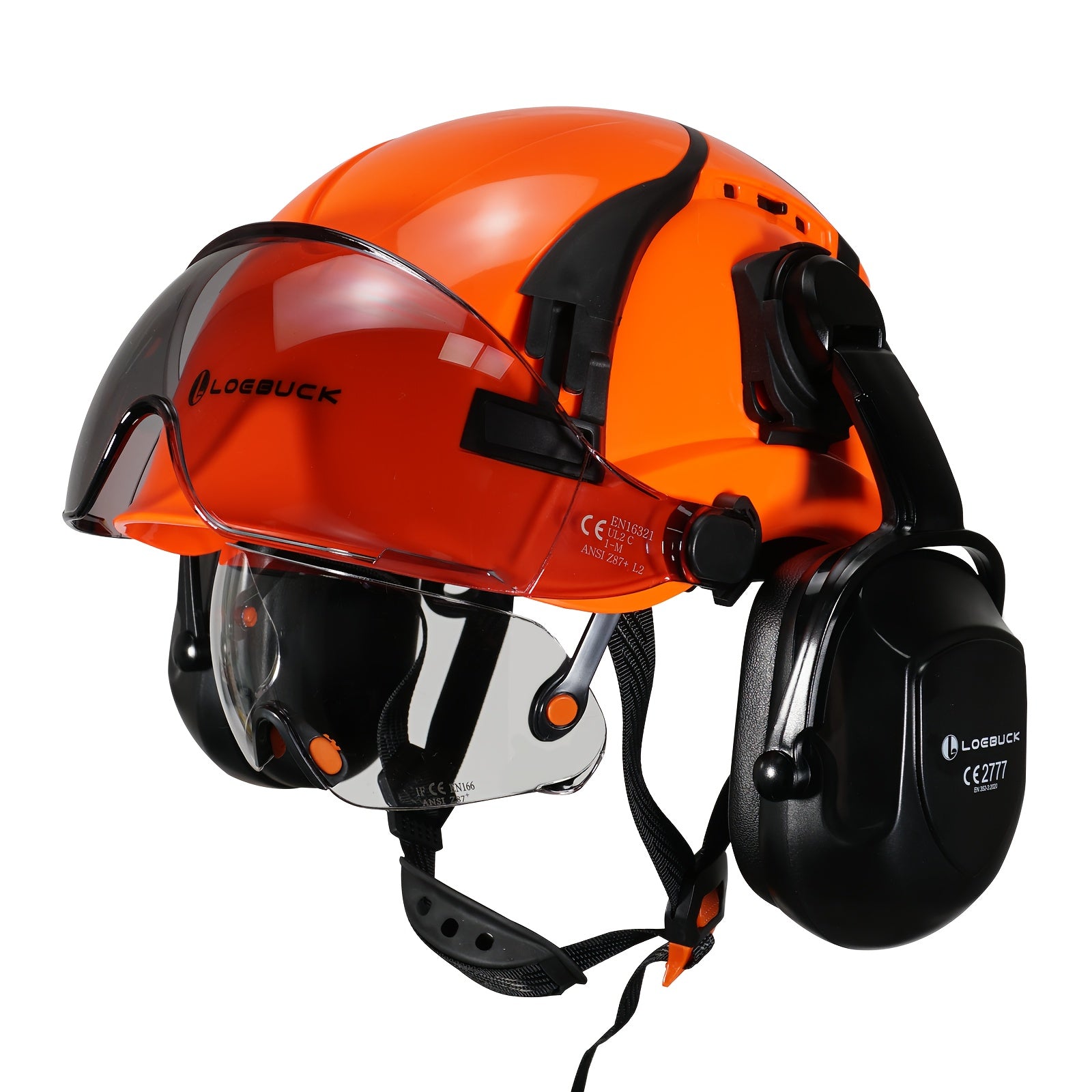 Casco de Seguridad ABS LOEBUCK | Visor, Gafas y Orejeras Integradas.